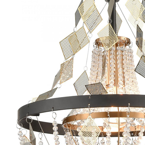 Elk Selene 1 Light CHANDELIER in Matte Black Satin Brass Clear Satin Brass Clear Finish Model: D4715