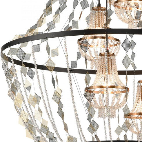 Elk Selene 5 Light CHANDELIER in Matte Black Satin Brass Clear Satin Brass Clear Finish Model: D4717