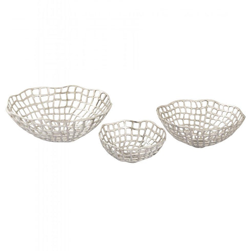 Elk Shore Weave Basket Set of 3 in Nickel Model: H0807-9794/S3