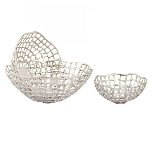Elk Shore Weave Basket Set of 3 in Nickel Model: H0807-9794/S3