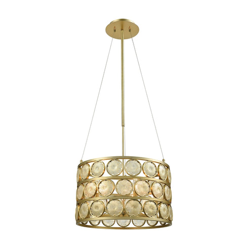 Elk Signet 5 Light CHANDELIER in Gold Light Amber Smoke Light Amber Smoke Finish Model: D3312