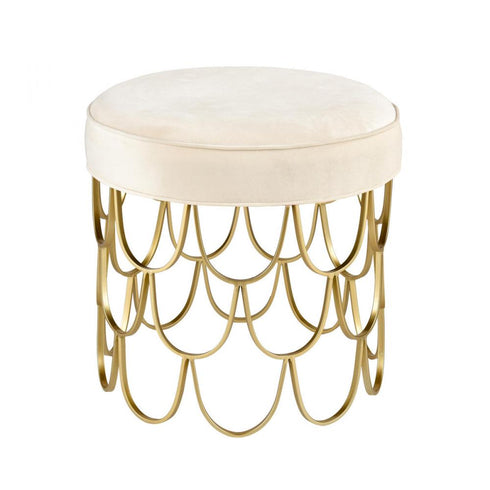 Elk Sirene Ottoman in Ivory Finish Model: S0035-10189