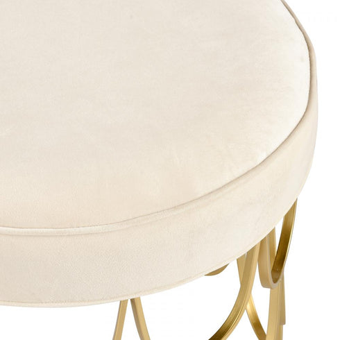Elk Sirene Ottoman in Ivory Finish Model: S0035-10189