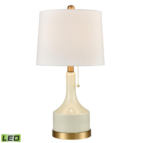 Elk_discontinued Smallbut Strong Small But Strong 21 Inch High 1 Light Table Lamp White Includes LED Bulb in Cream Finish Model: D4312-LED
