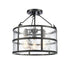 Elk Solace 16 Inch Wide 3 Light Semi Flush Mount in Matte Black Model: 82075/3