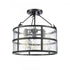 Elk Solace 16 Inch Wide 3 Light Semi Flush Mount in Matte Black Model: 82075/3