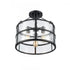 Elk Solace 16 Inch Wide 3 Light Semi Flush Mount in Matte Black Model: 82075/3