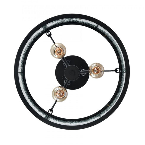 Elk Solace 16 Inch Wide 3 Light Semi Flush Mount in Matte Black Model: 82075/3
