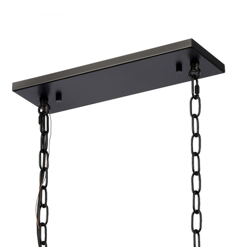 Elk Solace 34 Inch Wide 4 Light Linear Chandelier in Matte Black Model: 82077/4