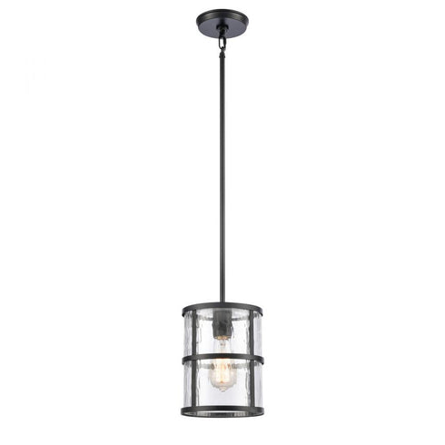 Elk Solace 7 Inch Wide 1 Light Mini Pendant in Matte Black Model: 82074/1