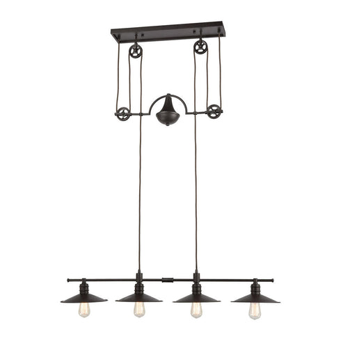 Elk Spindle Wheel ISLAND LIGHT in Oil Rubbed Bronze Finish Model: 69089/4