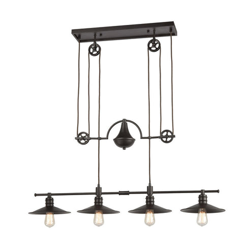 Elk Spindle Wheel ISLAND LIGHT in Oil Rubbed Bronze Finish Model: 69089/4