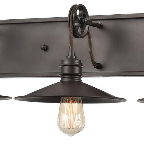 Elk Spindle Wheel VANITY LIGHT in Oil Rubbed Bronze Finish Model: 69086/3