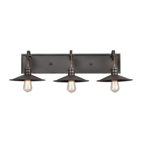 Elk Spindle Wheel VANITY LIGHT in Oil Rubbed Bronze Finish Model: 69086/3