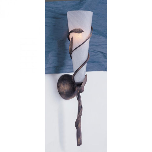 Elk Spiraling Hvy Iron Leaf Motif Marbelized Glass in Brown Finish Model: 3722/1