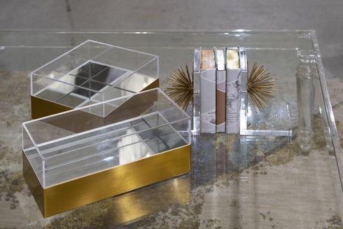 Elk Split Decorative Box Rectangle in Brass Finish Model: H0017-10713