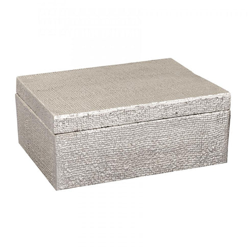 Elk Square Linen Texture Box Large Nickel in Antique Nickel Finish Model: H0807-10665