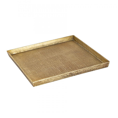Elk Square Linen Texture Tray Set of 2 Brass in Antique Brass Finish Model: H0807-10664/S2