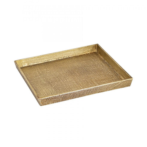 Elk Square Linen Texture Tray Set of 2 Brass in Antique Brass Finish Model: H0807-10664/S2
