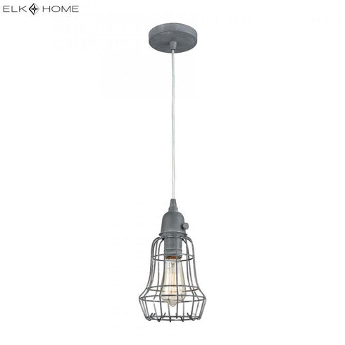 Elk Squashcourt 1 Light MINI PENDANT in Concrete Finish Model: D4034