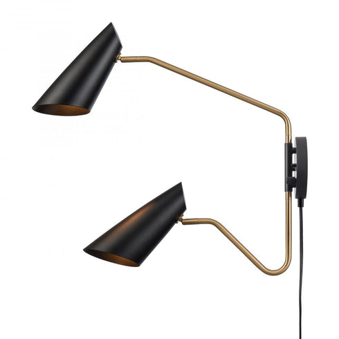 Elk Stanley 22.75 Inch High 2 Light Swingarm Sconce Matte Black Model: 52361/2