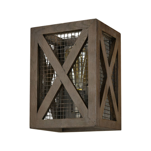 Elk Stockyard 1 Light SCONCE in Weathered Zinc Aged Wood Aged Wood Finish Model: D4444