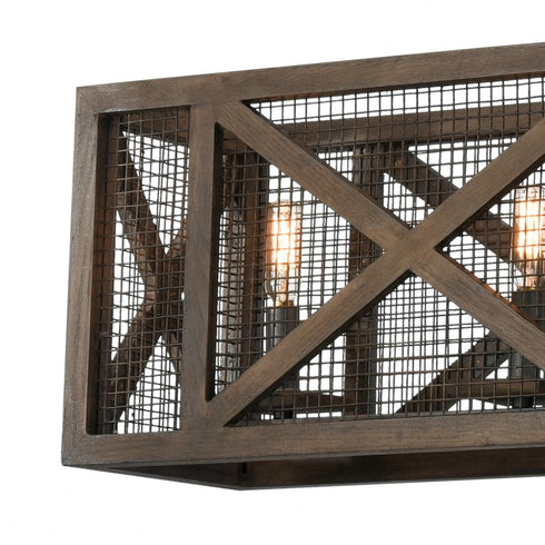 Elk Stockyard ISLAND LIGHT in Weathered Zinc Aged Wood Aged Wood Finish Model: D4445
