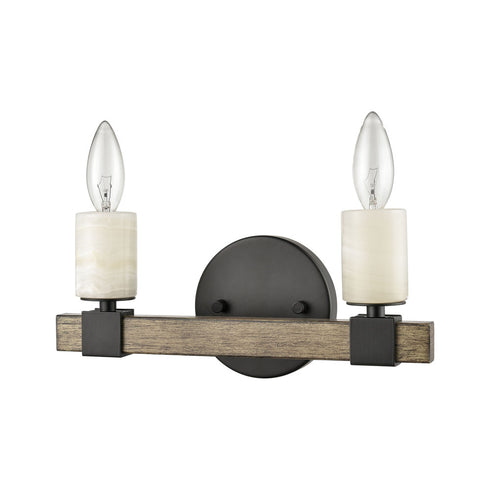 Elk Stone Manor VANITY LIGHT in Matte Black Finish Model: 15467/2