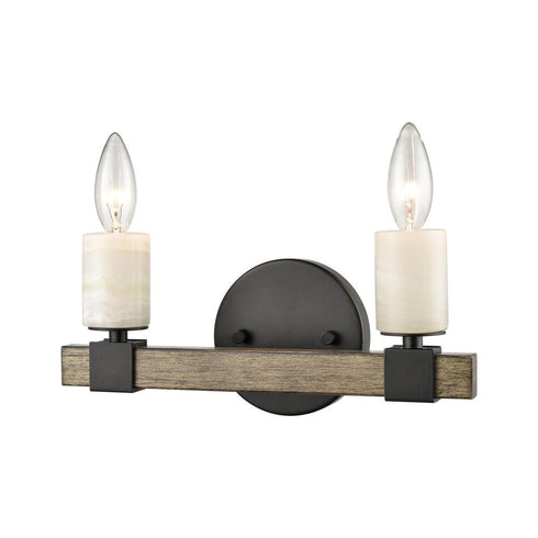 Elk Stone Manor VANITY LIGHT in Matte Black Finish Model: 15467/2
