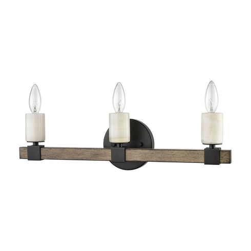 Elk Stone Manor VANITY LIGHT in Matte Black Finish Model: 15468/3