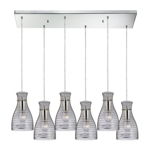 Elk Strata 6 Light MINI PENDANT in Polished Chrome Finish Model: 46107/6RC
