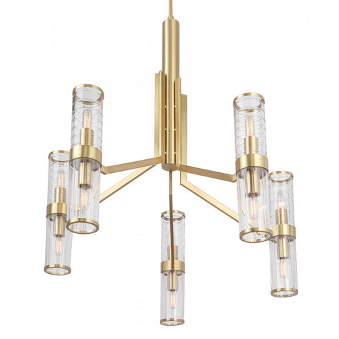 Elk Stripe 31.75 Inch Wide 10 Light Chandelier in Matte Black Model: 8150-MB-CL