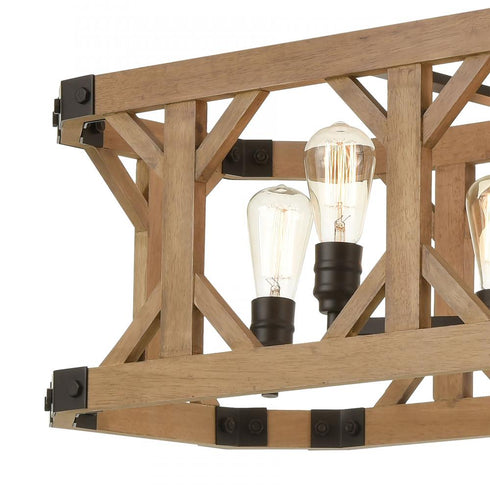 Elk Structure ISLAND LIGHT in Medium Oak Finish Model: 33324/8