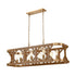 Elk Structure ISLAND LIGHT in Satin Brass Medium Oak Medium Oak Finish Model: 33325/8