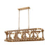 Elk Structure ISLAND LIGHT in Satin Brass Medium Oak Medium Oak Finish Model: 33325/8