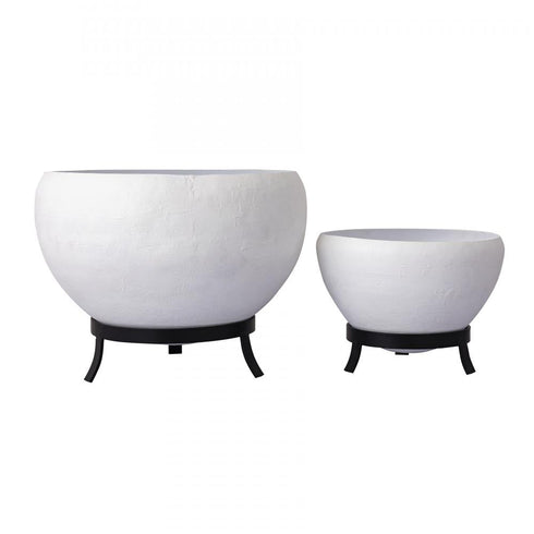 Elk Teris Planter Set of 2 in Plaster White Finish Model: H0897-10535/S2