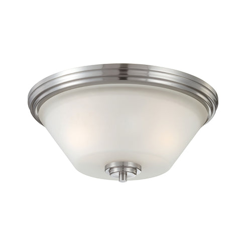 Elk Thomas Pittman 14 Inch Wide 2 Light Flush Mount in Brushed Nickel Model: 190071217