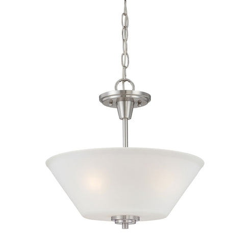 Elk Thomas Pittman 15 Inch Wide 2 Light Pendant in Brushed Nickel Model: 190043217