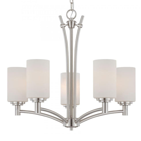Elk Thomas Pittman 24 Inch Wide 5 Light Chandelier in Brushed Nickel Model: 190041217