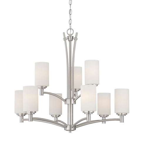 Elk Thomas Pittman 31 Inch Wide 9 Light Chandelier in Brushed Nickel Model: 190042217