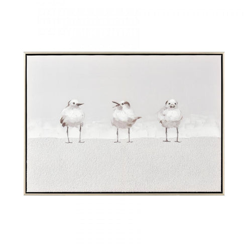 Elk Three Gulls Framed Wall Art in White Finish Model: S0017-10703