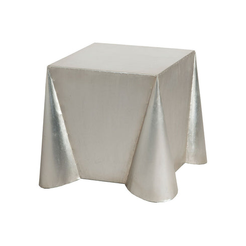 Elk Tin Covered Side Table in Antique Silver Leaf Model: 7117006