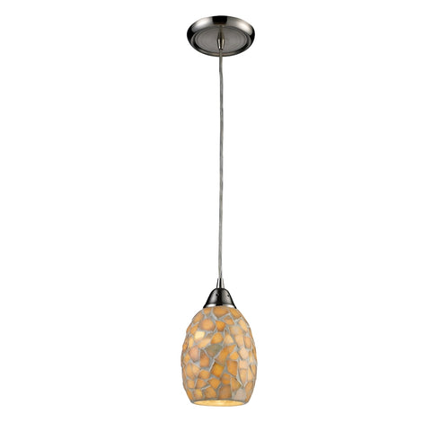 Elk Trego 1 Light MINI PENDANT in Satin Nickel Finish Model: 60028-1