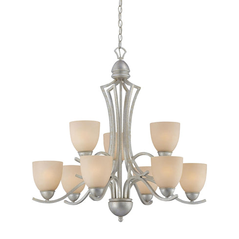 Elk Triton 9 Light CHANDELIER in Moonlight Silver Finish Model: SL808372
