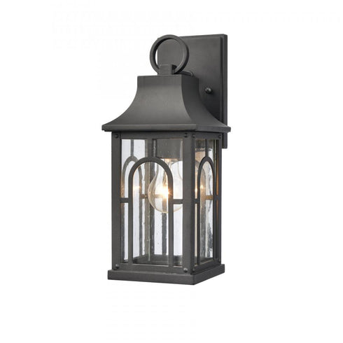 Elk Triumph 14.5 Inch High 1 Light Outdoor Sconce in Textured Black Model: 89602/1