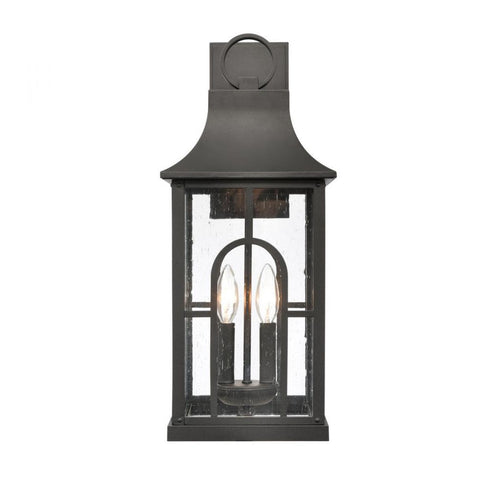 Elk Triumph 21 Inch High 2 Light Outdoor Sconce in Textured Black Model: 89601/2