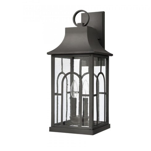 Elk Triumph 21 Inch High 2 Light Outdoor Sconce in Textured Black Model: 89601/2