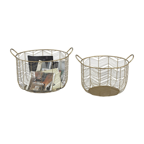 Elk Tuckernuck BOX BIN BASKET in Gold Finish Model: 351-10222/S2