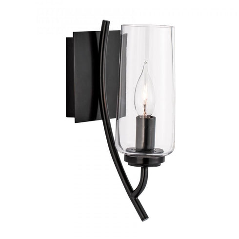 Elk Tulip 11.75 Inch High 1 Light Sconce in Acid Dipped Black Model: 8153-ADB-CL