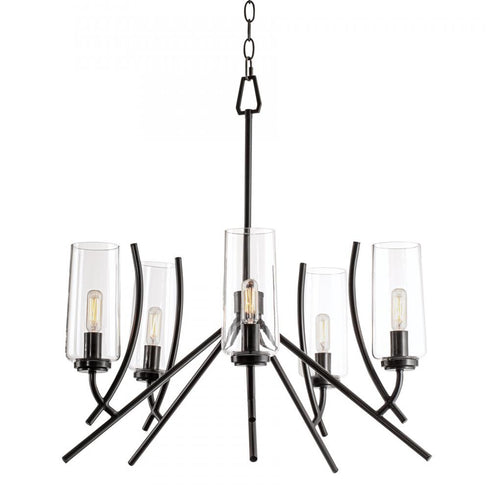 Elk Tulip 23.25 Inch Wide 5 Light Chandelier in Acid Dipped Black Model: 8154-ADB-CL